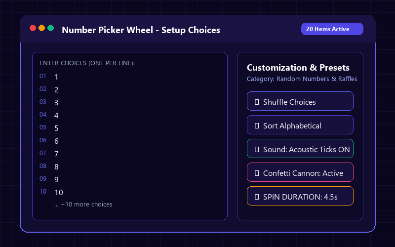 Entering names in Number Picker Wheel