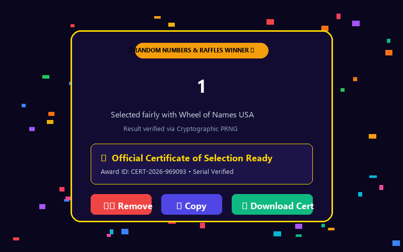 Winner modal in Number Picker Wheel