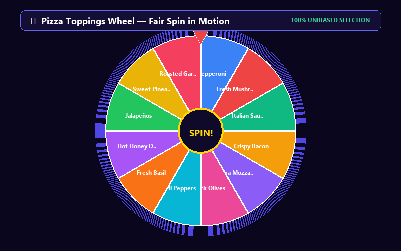 Spinning Pizza Toppings Wheel