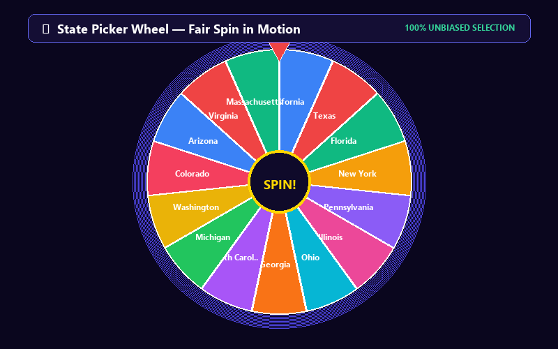 Spinning State Picker Wheel